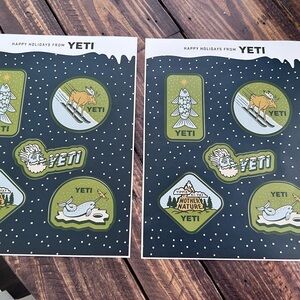 NEW-RARE YETI WINTER Sticker Set SET of 10 Stickers (2 Sheets) NEW YETI ❤️